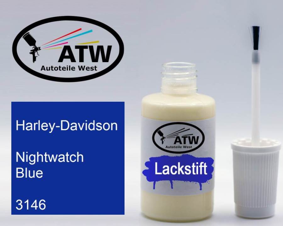 Harley-Davidson, Nightwatch Blue, 3146: 20ml Lackstift, von ATW Autoteile West.